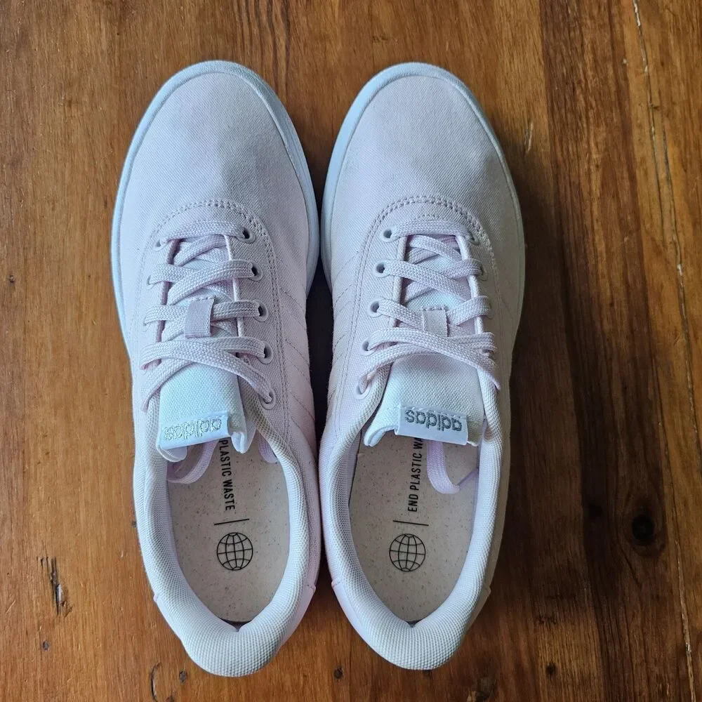 adidas Women's Vulc Raid3r Skate Shoe Sneakers Pink/White Size 9.5